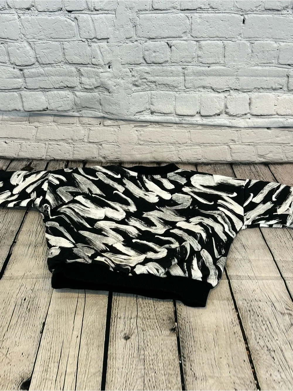 Little Bipsy Brushstroke Pattern Crewneck Sweatshirt